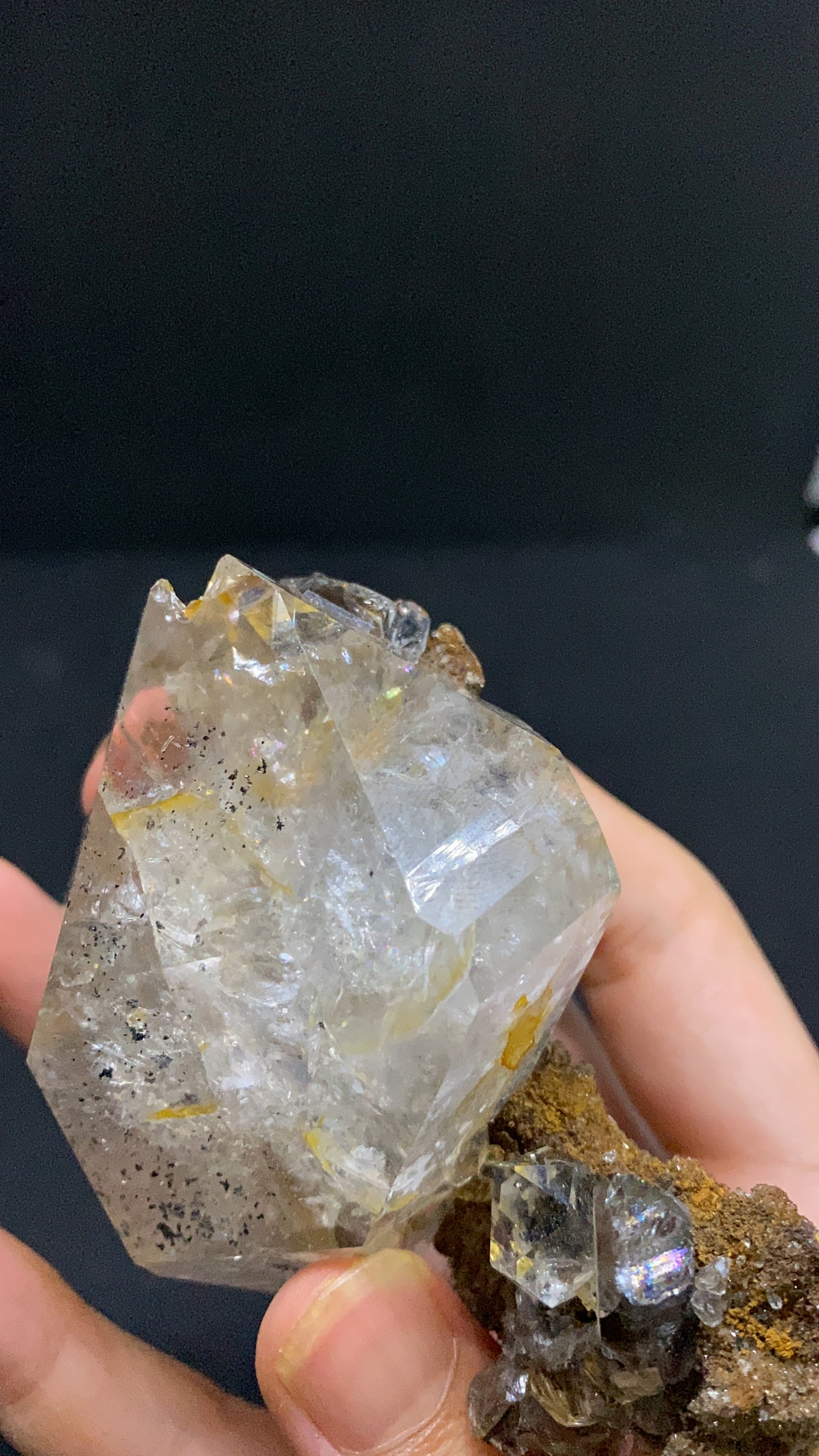 Natural Herkimer Diamond Specimen With A Cluster On A Matrix From USA