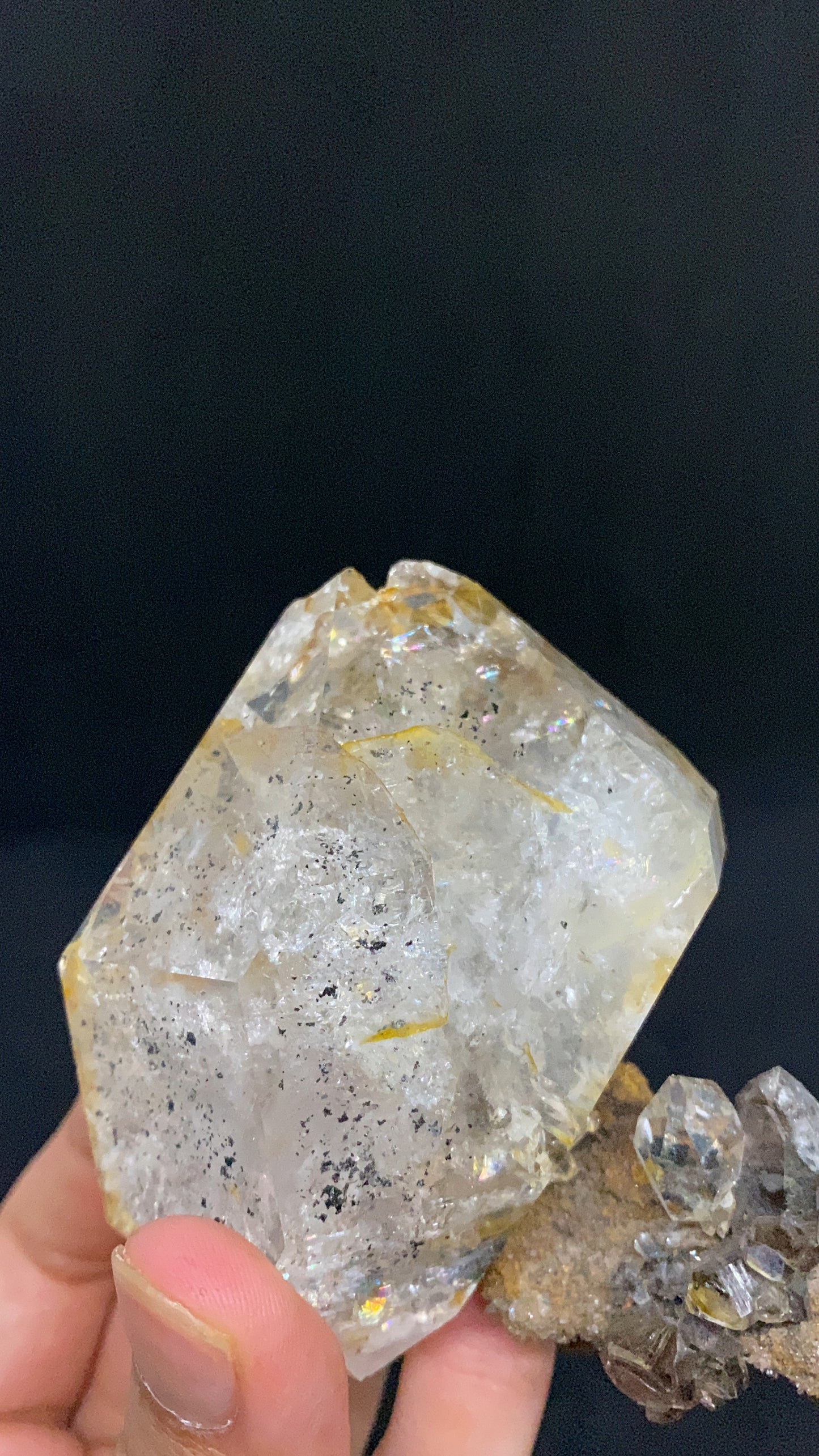 Natural Herkimer Diamond Specimen With A Cluster On A Matrix From USA