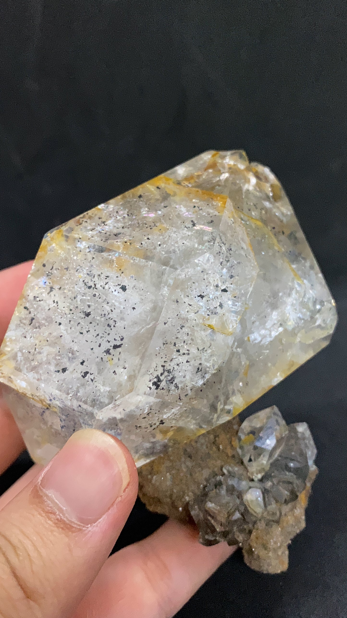 Natural Herkimer Diamond Specimen With A Cluster On A Matrix From USA