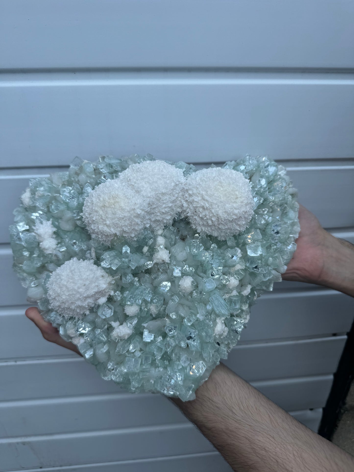 Spectacular Light Green Apophyllite Combined With Mordenite And Stilbite Specimen From India