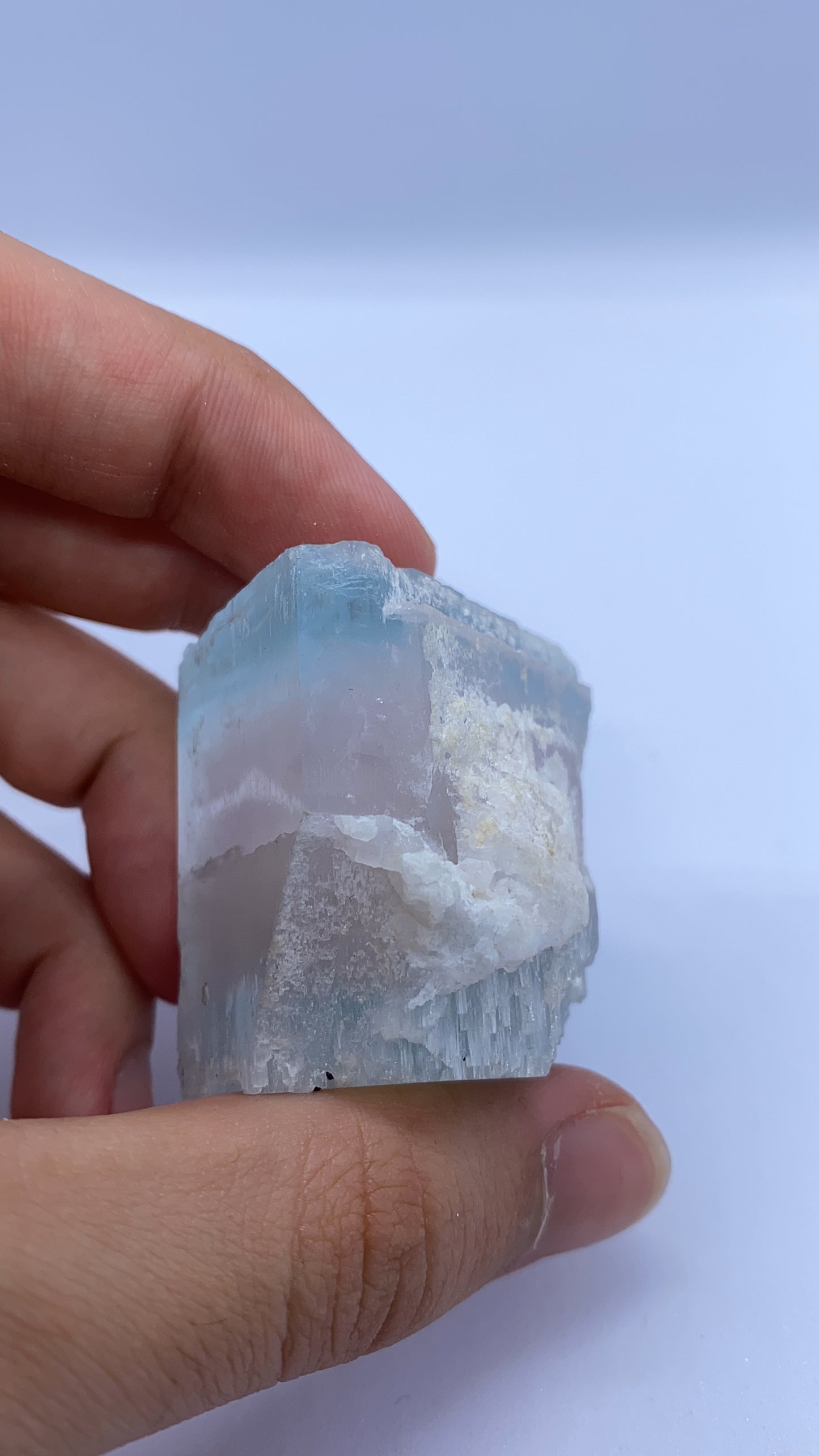 Aquamarine and Morganite Specimen with Black Tourmaline and Albite From Pakistan