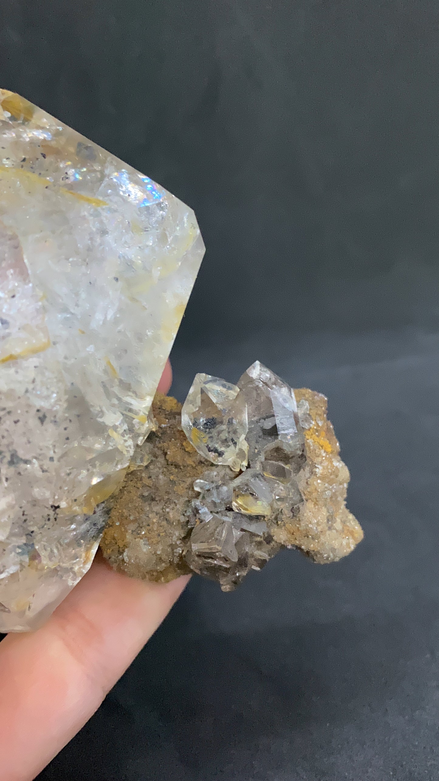 Natural Herkimer Diamond Specimen With A Cluster On A Matrix From USA