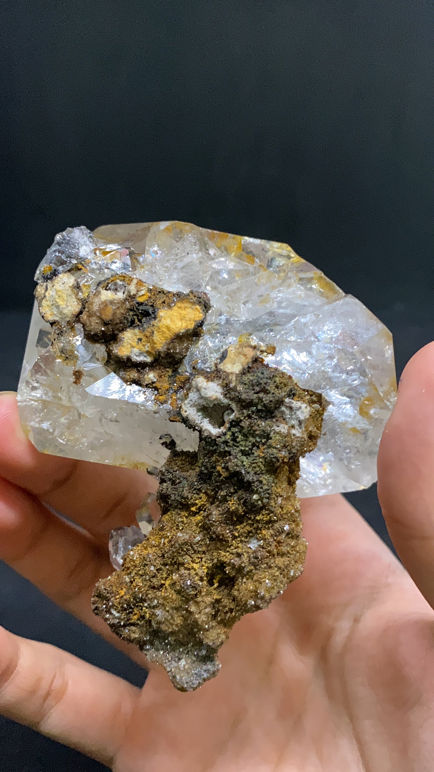 Natural Herkimer Diamond Specimen With A Cluster On A Matrix From USA