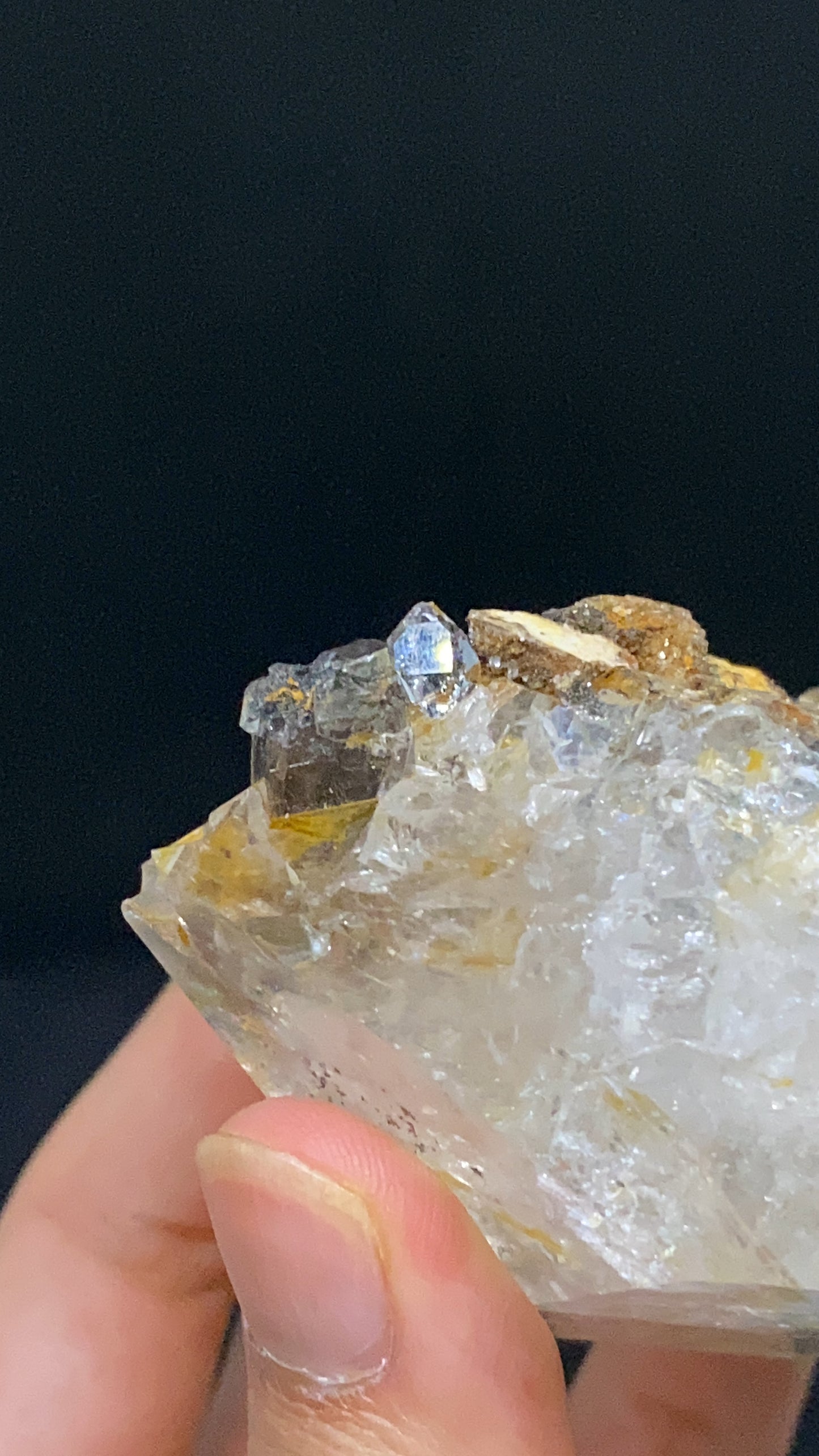 Natural Herkimer Diamond Specimen With A Cluster On A Matrix From USA