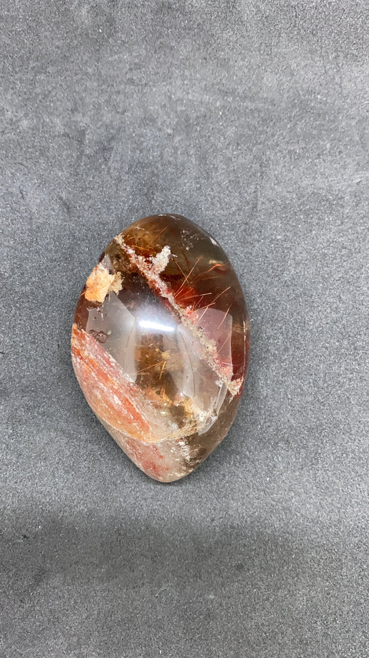 Garden Quartz/Red Lodolite With Rutile Crystal Specimen From Brazil