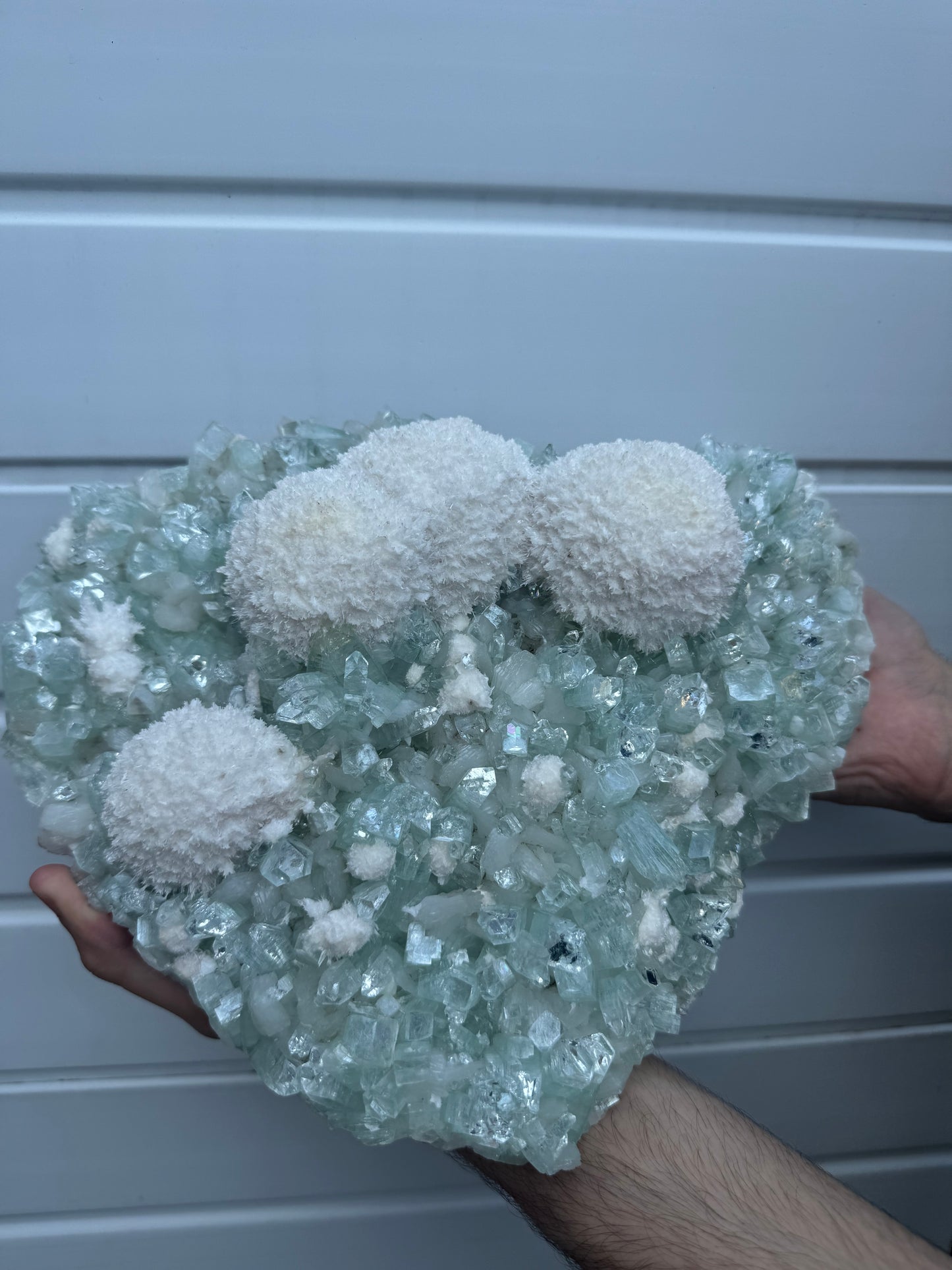 Spectacular Light Green Apophyllite Combined With Mordenite And Stilbite Specimen From India