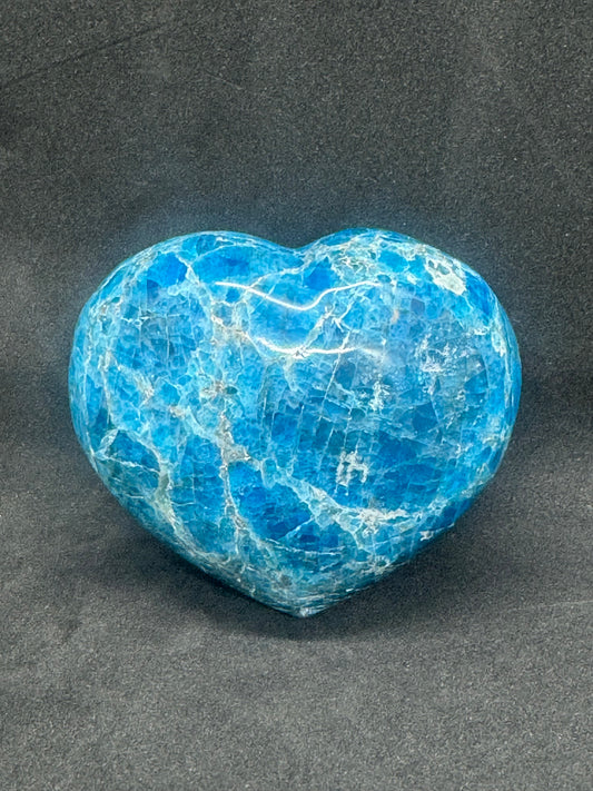 Blue Apatite Heart Crystal AAA Grade From Madagascar