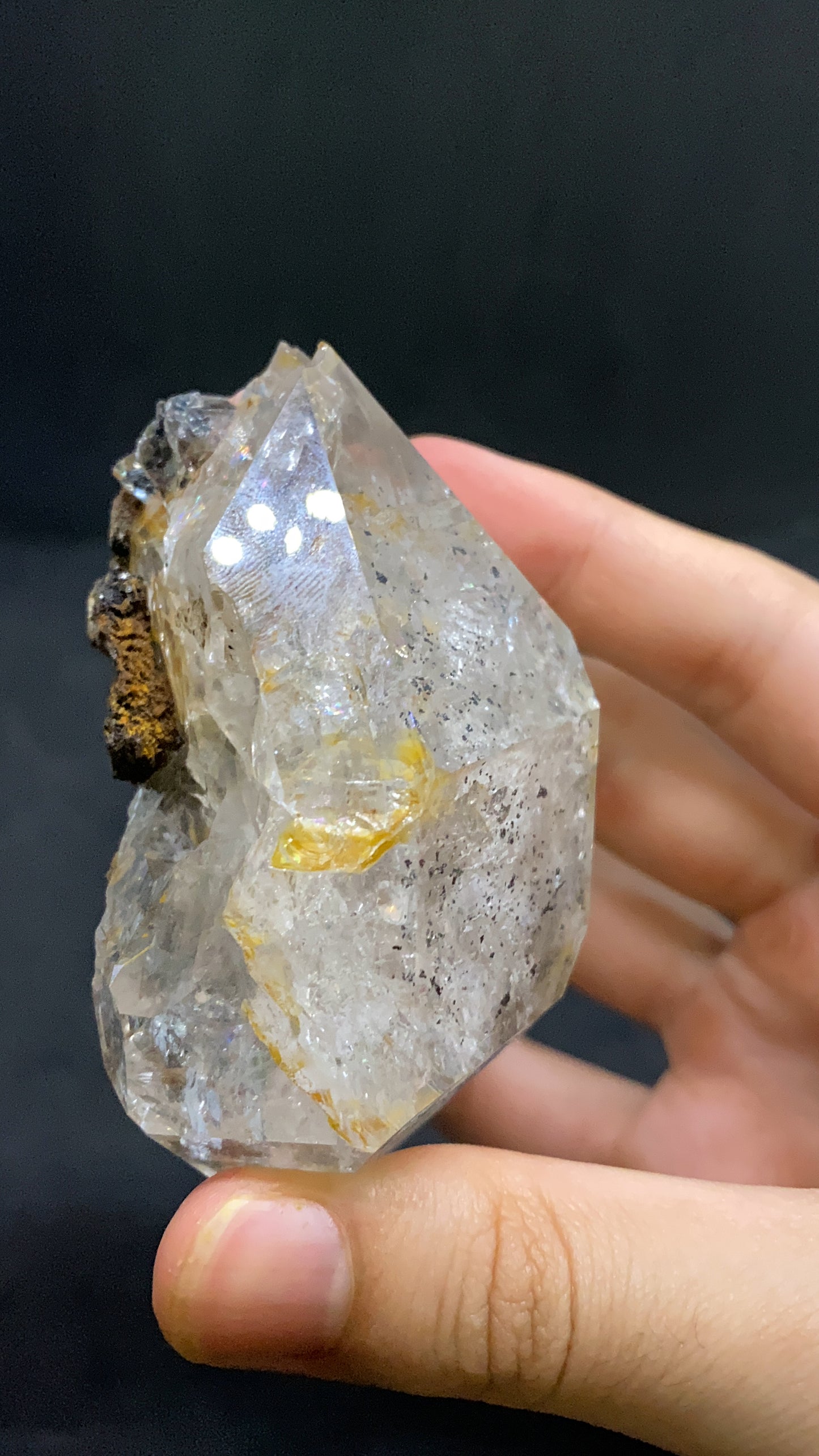 Natural Herkimer Diamond Specimen With A Cluster On A Matrix From USA