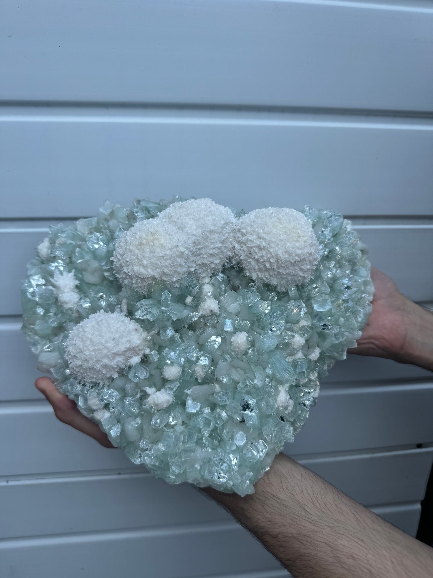 Spectacular Light Green Apophyllite Combined With Mordenite And Stilbite Specimen From India