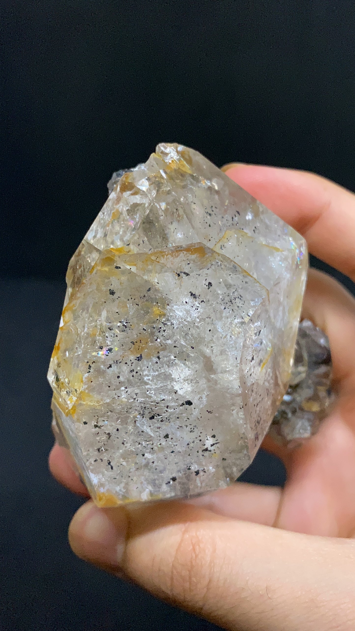 Natural Herkimer Diamond Specimen With A Cluster On A Matrix From USA