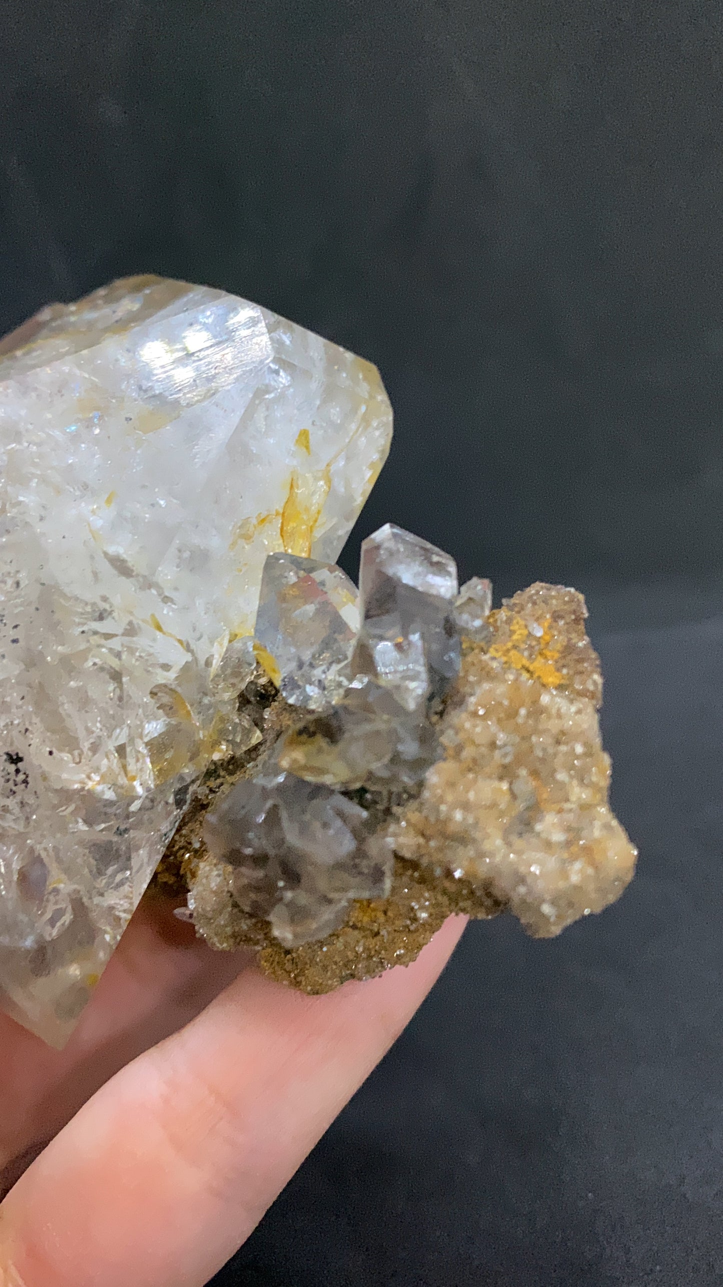 Natural Herkimer Diamond Specimen With A Cluster On A Matrix From USA