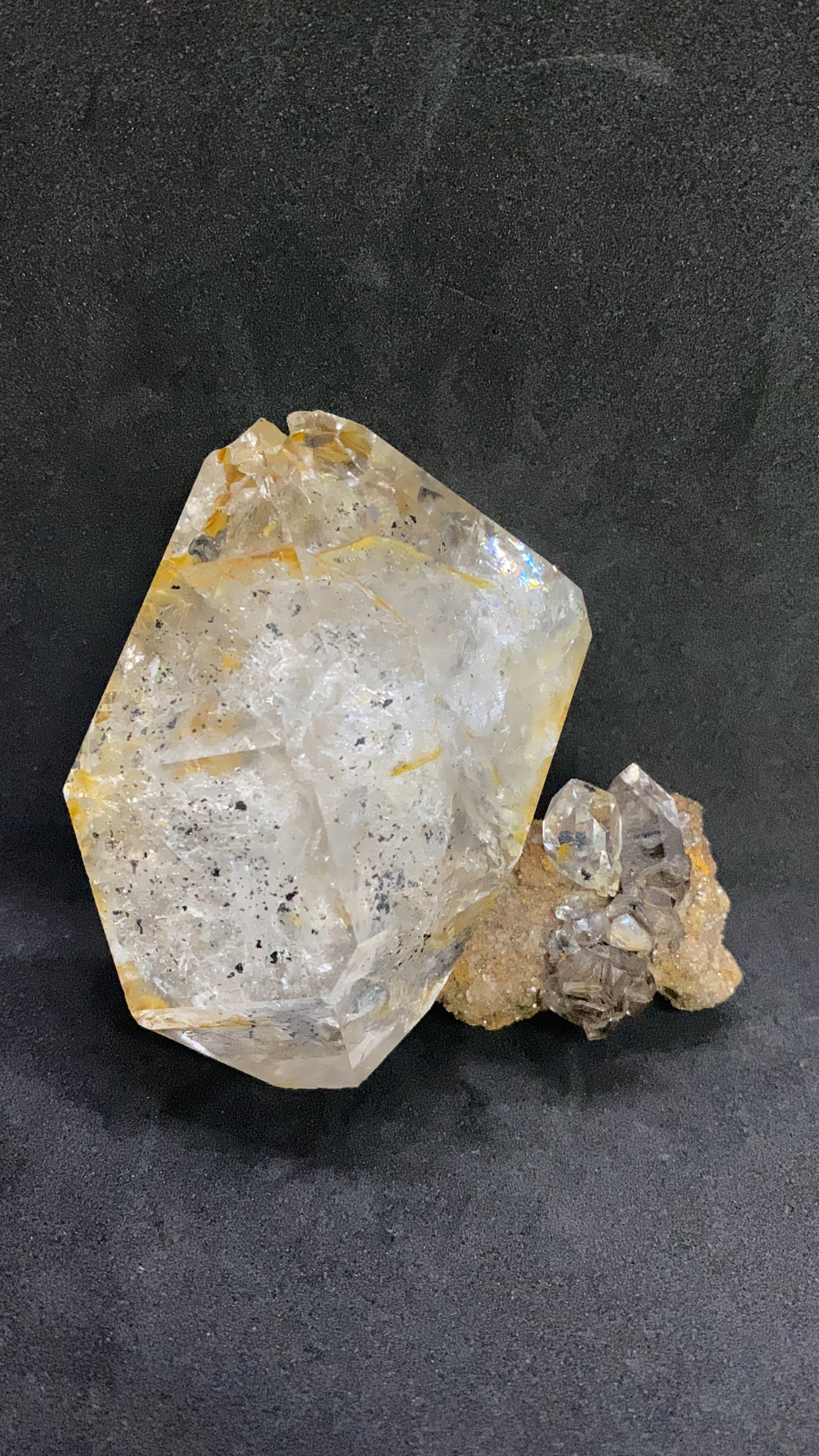 Natural Herkimer Diamond Specimen With A Cluster On A Matrix From USA