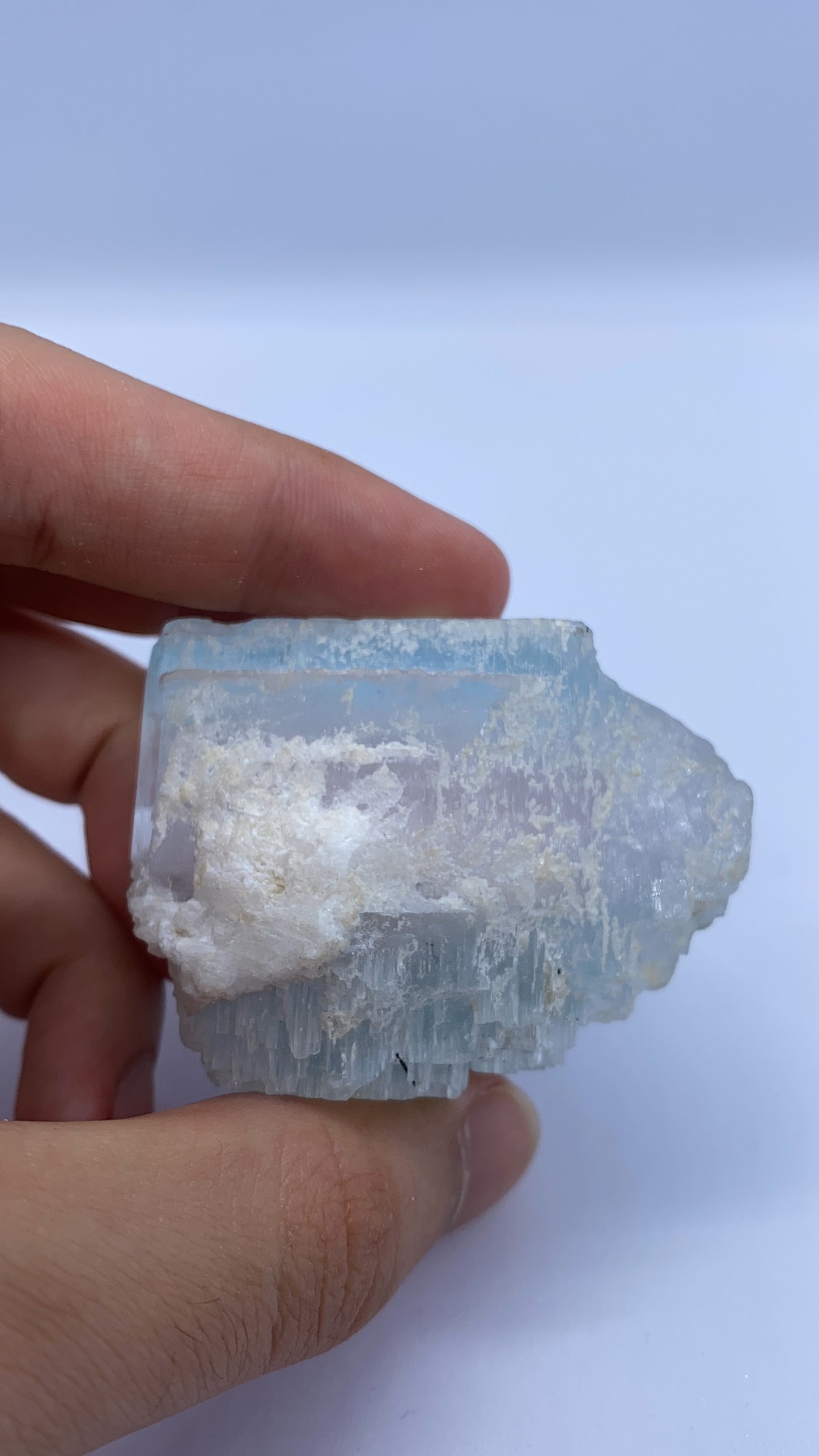 Aquamarine and Morganite Specimen with Black Tourmaline and Albite From Pakistan